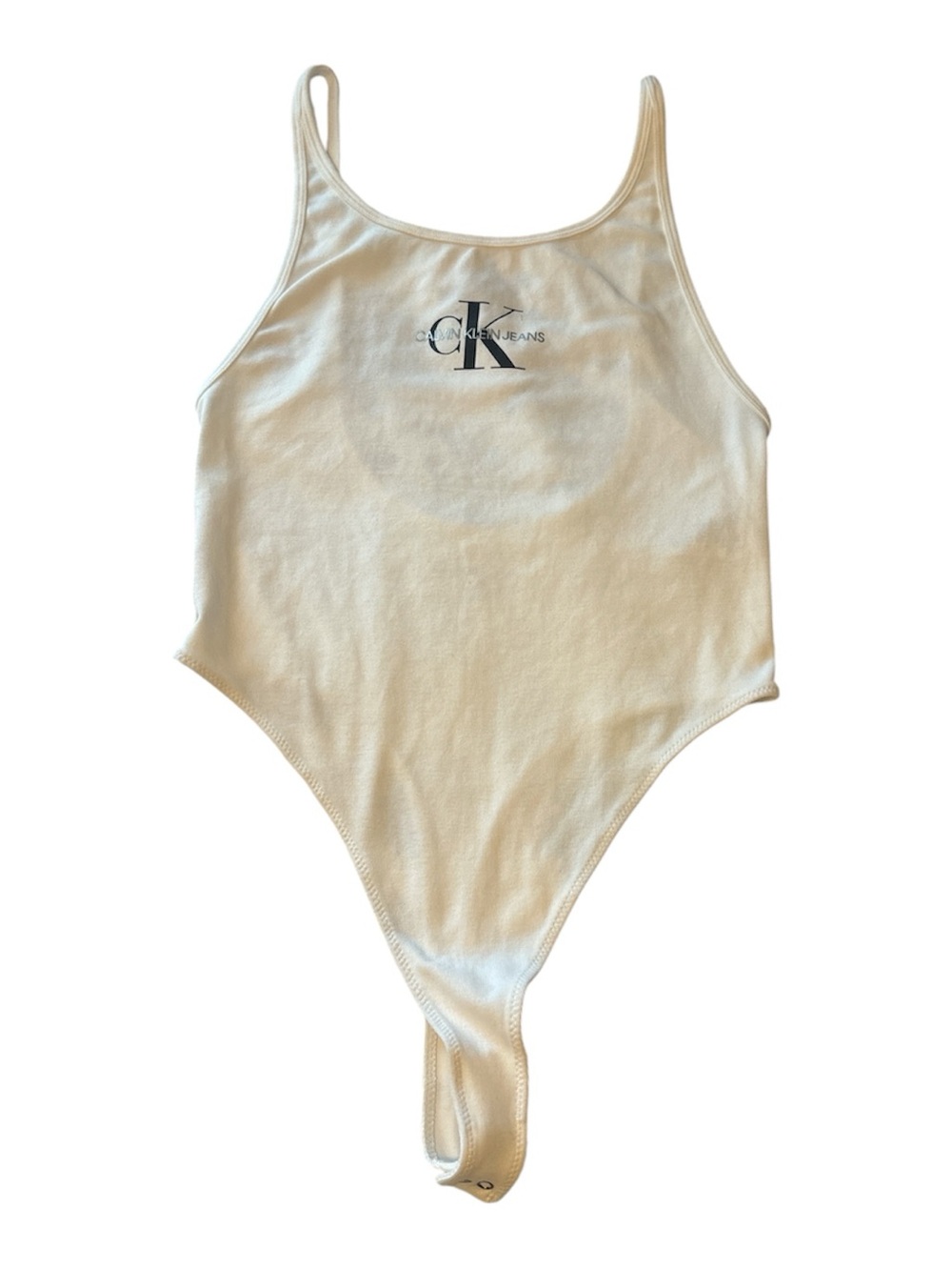 NWOT Calvin Klein Jeans Cream Logo Tank One-Piece Size L